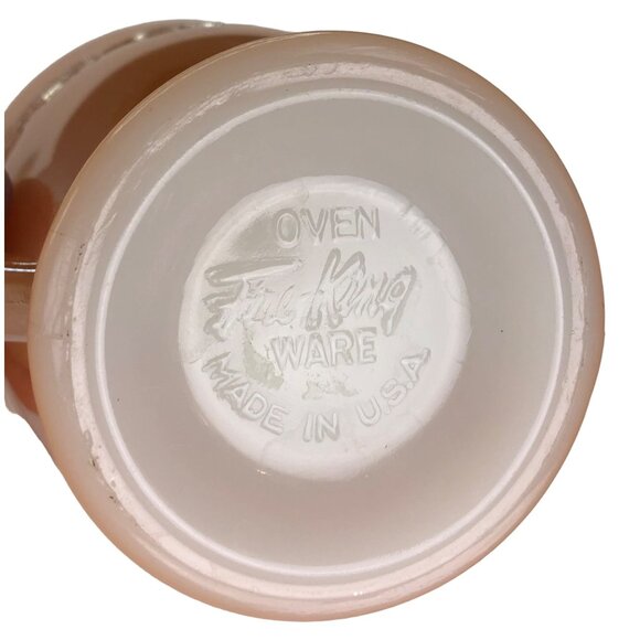 Fire King Footed Open Sugar Peach Lustre Laurel by Anchor Hocking 3-1/4" - Picture 7 of 9